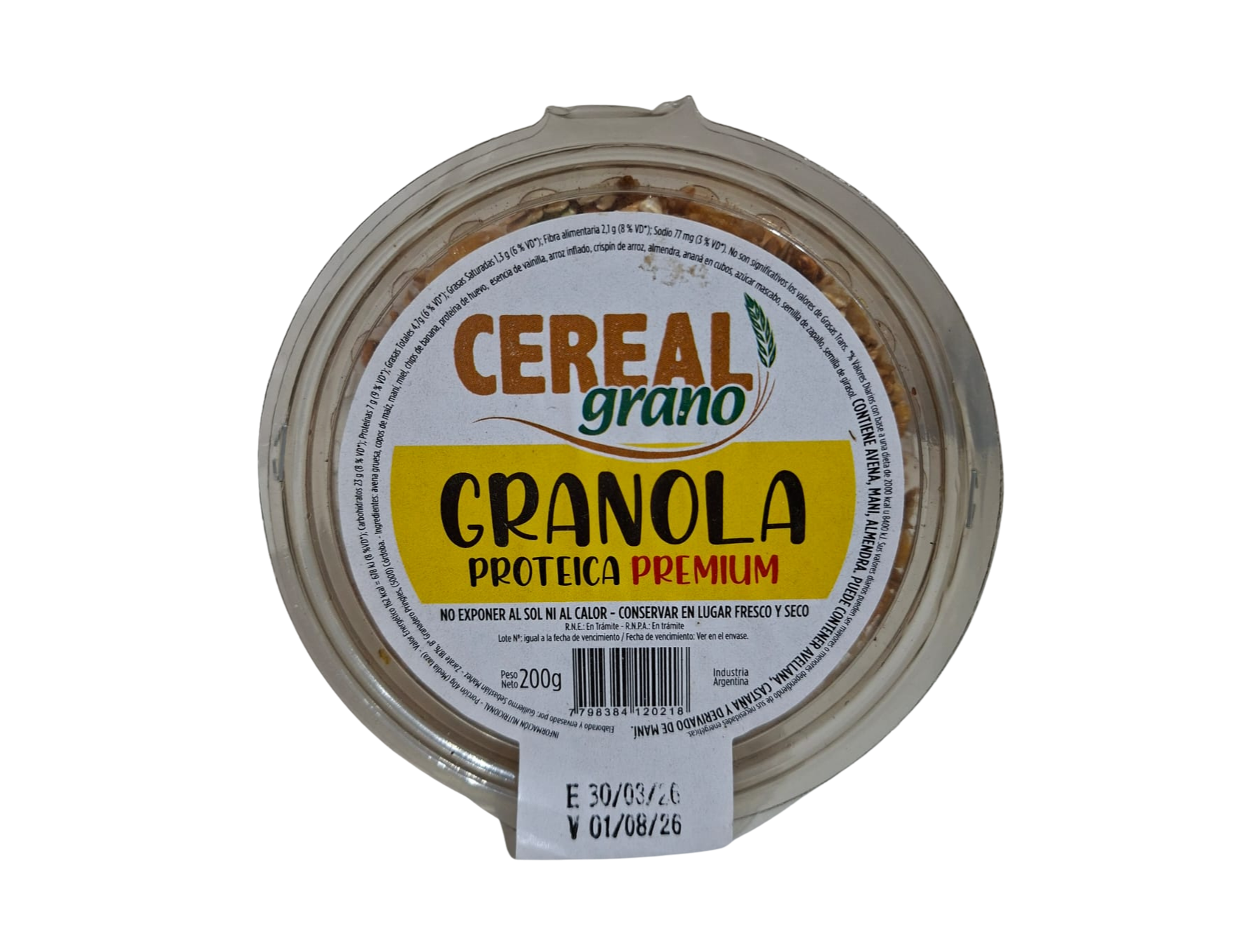 GRANOLA PREMIUM PROTEICA CEREAL GRANO 200 gr