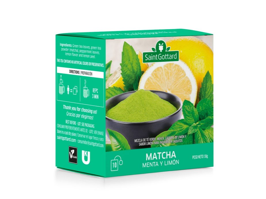 TE MATCHA, MENTA Y LIMON  SAINT GOTTARD  10 SAQ