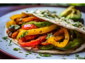 2 fajitas con vegetales (veggie/ vegano) mas guarnicion