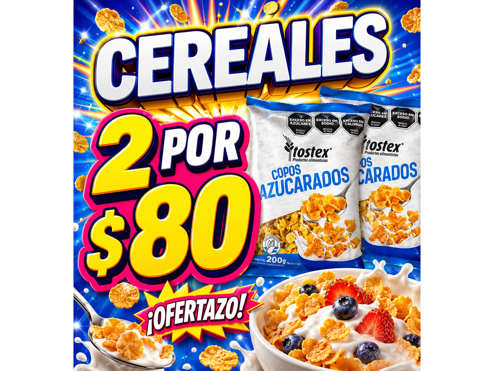 Cereales x 2 unid azucarados