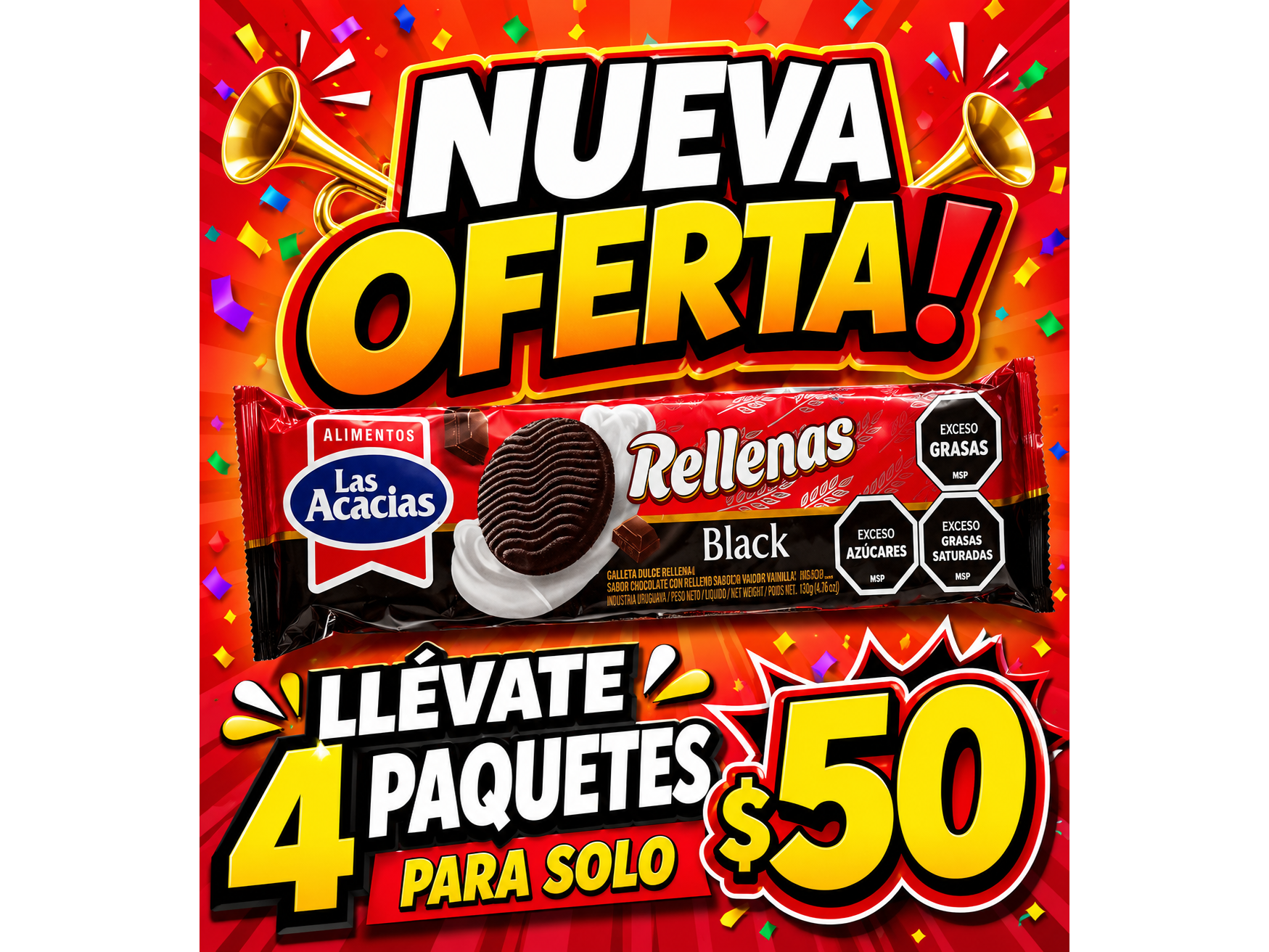 Galletas x 4 las acacias rellenas