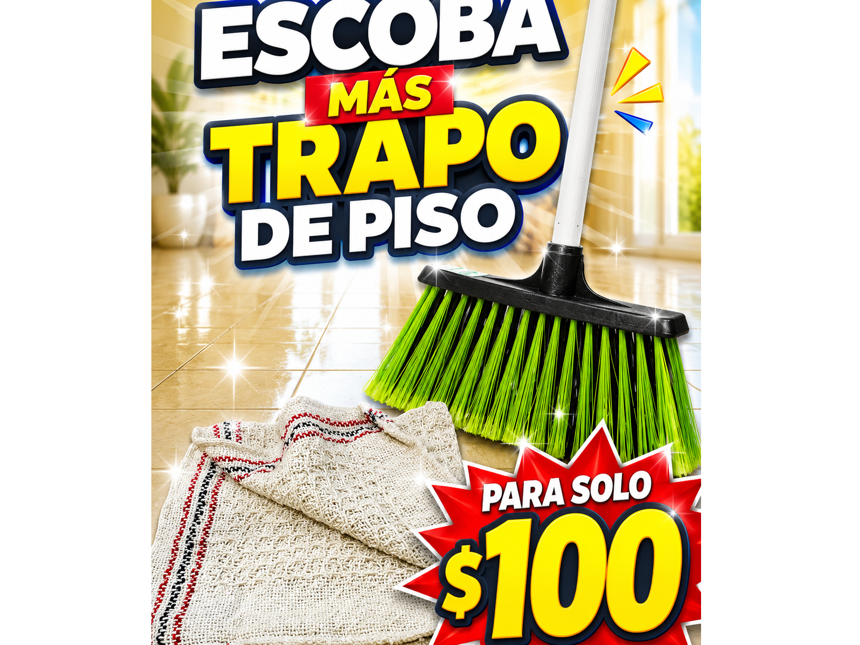 ESCOBA +TRAPO DE PISO