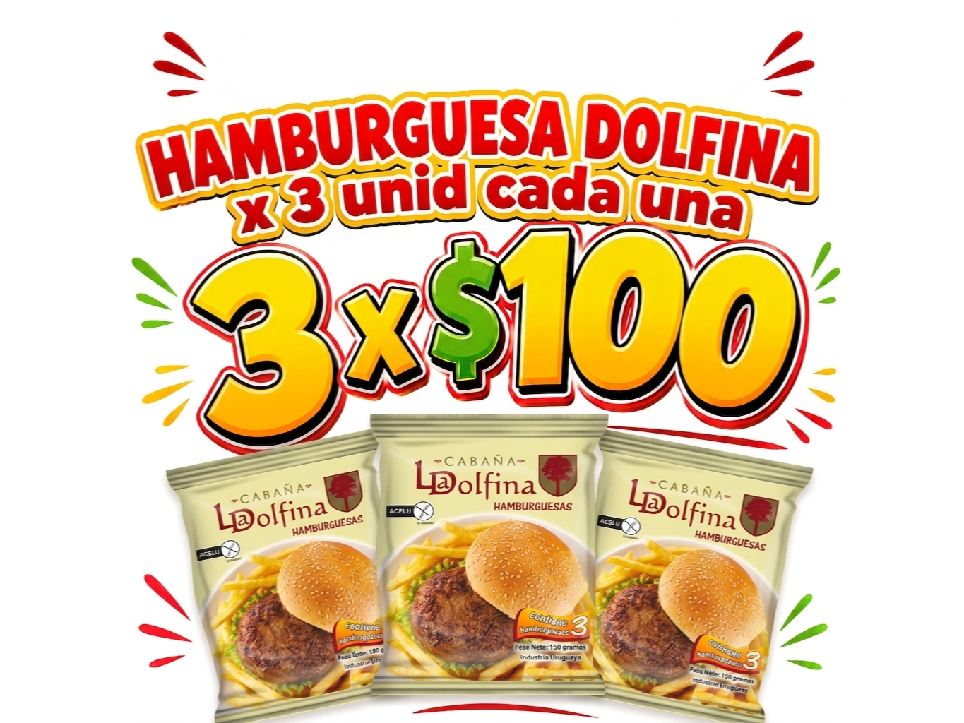 Hamburguesa dolfina 3 paquetes