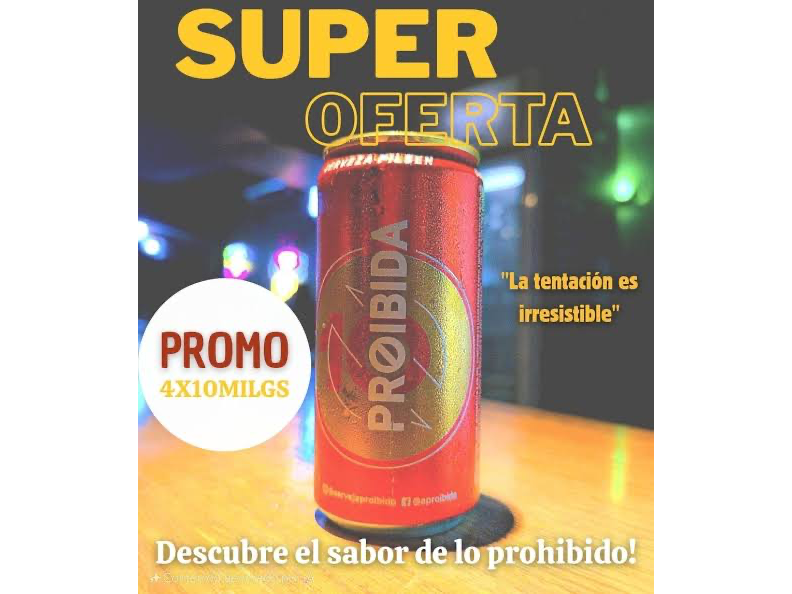Lata cerveza prohivida 2 unid x 85
