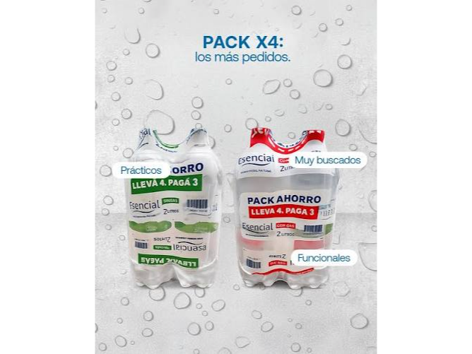 Pack x 4 de agua eSsencial