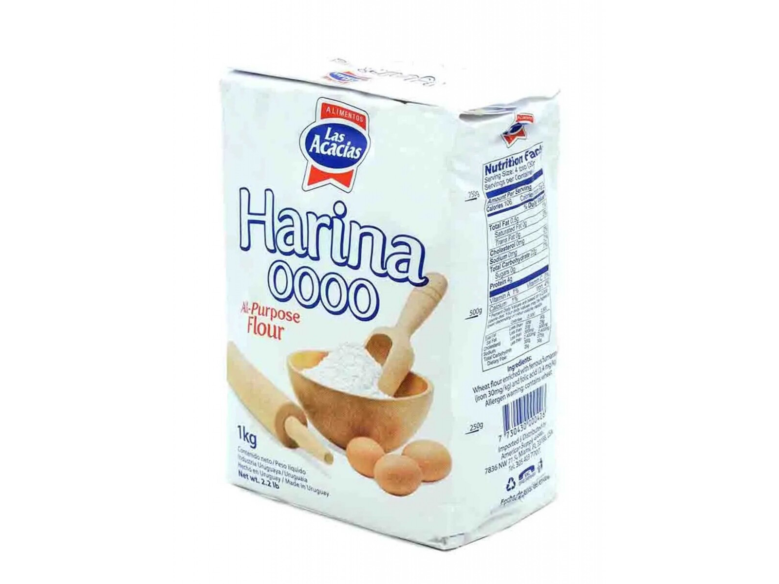 Harina las acacias 0000 x 3 unidades