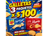 Galletas María o agua y sal 3 paquetes