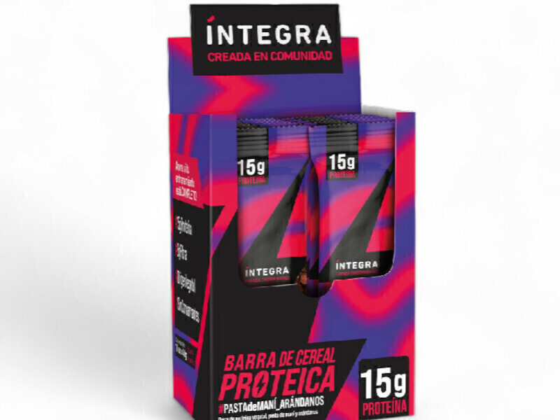 Barra de Cereal Proteica Pasta de Mani y Arandanos x 43g - lntegral