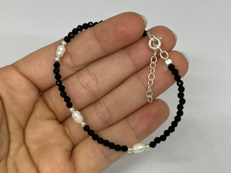 Pulsera cristal perla  de rio (puldp10)