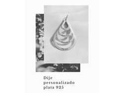 Dije argolla en forma de gota