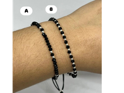 Pulsera silver black (pulpd09)