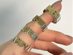 Anillo Doble Inicial Plata y Oro