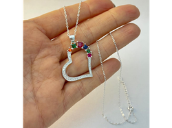 Choquer corazon de cubic y cadena con alargue (choq11)