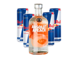 ABSOLUT DURAZNO FRUTAL + 4 Red Bull 250cc
