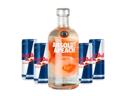 ABSOLUT DURAZNO FRUTAL + 4 Red Bull 250cc