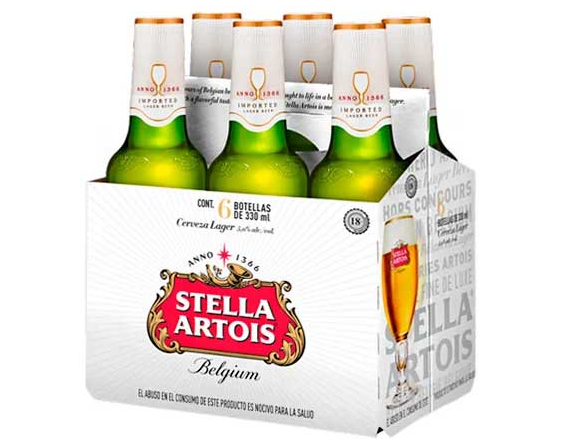 SIX PACK STELLA BOTELLA 330ml