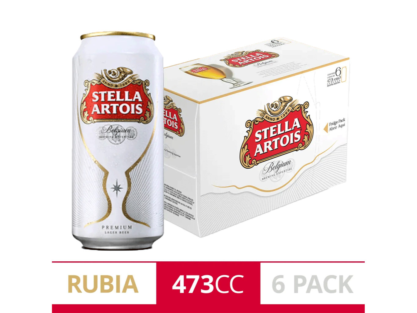 STELLA ARTOIS LATA 473cc PACK 6