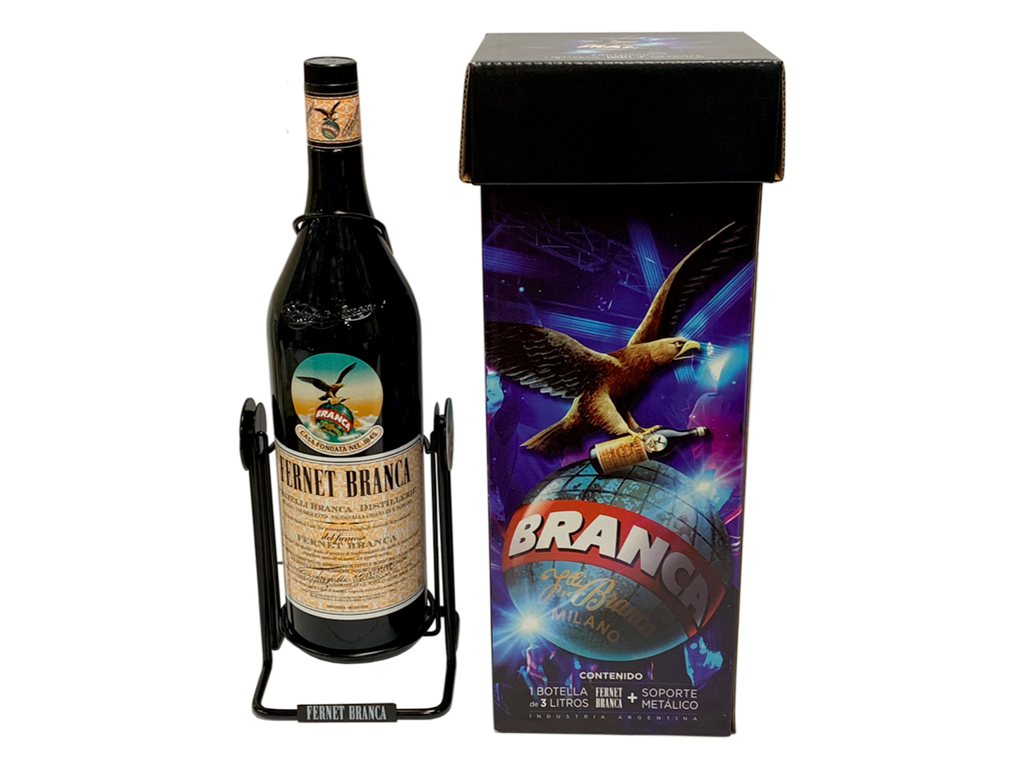 FERNET BRANCA 3 LITROS CON SOPORTE METÁLICO