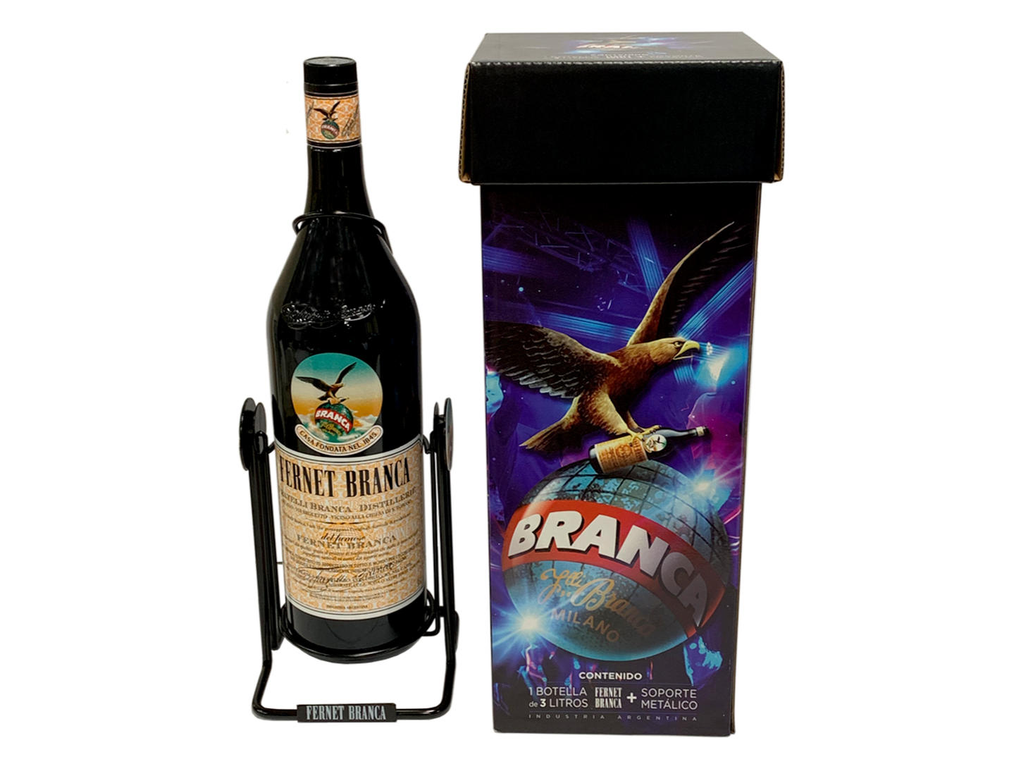 FERNET BRANCA 3 LITROS CON SOPORTE METÁLICO