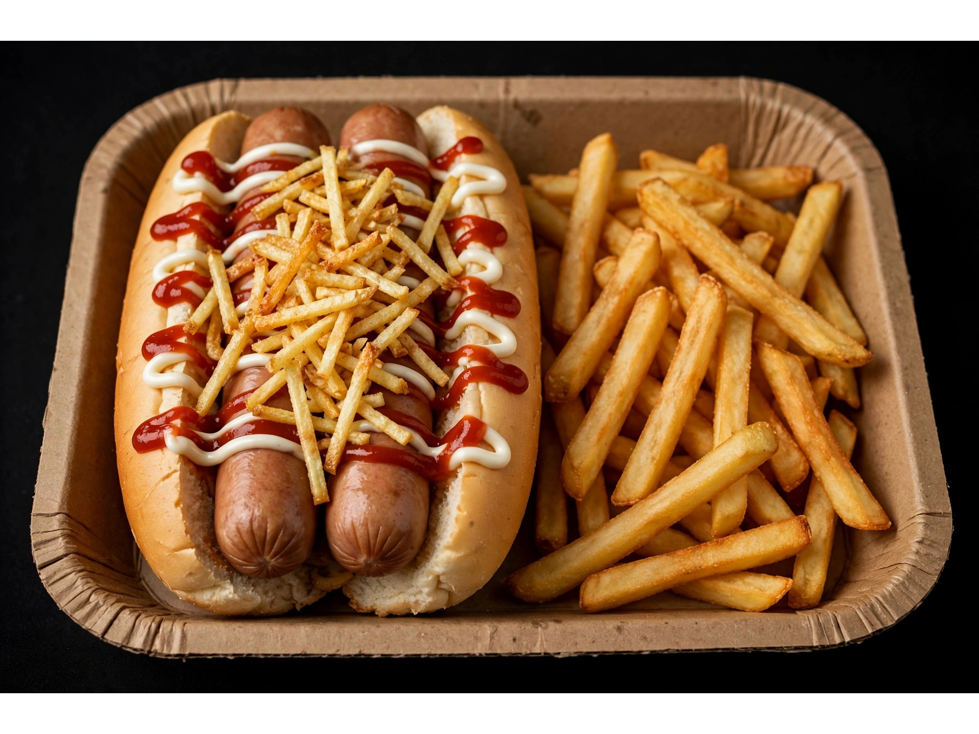 Pancho doble + papas fritas
