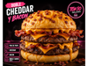 Hamburguesa doble chedar y bacon + papas