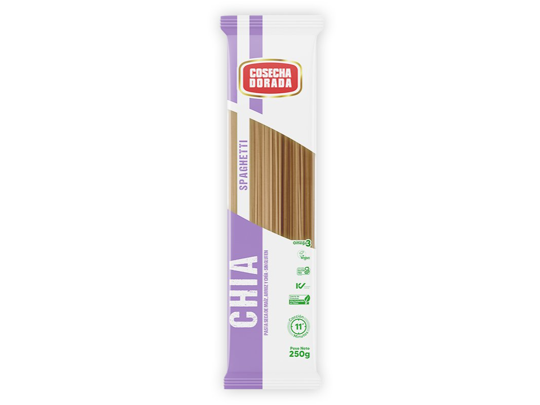 SPAGUETTI DE CHÍA Sin Gluten Cosecha Dorada 250 gramos