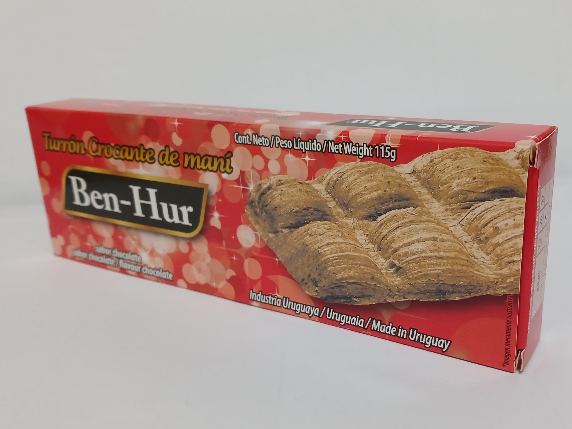 TURRÓN CROCANTE de MANÍ sabor CHOCOLATE 115 gramos