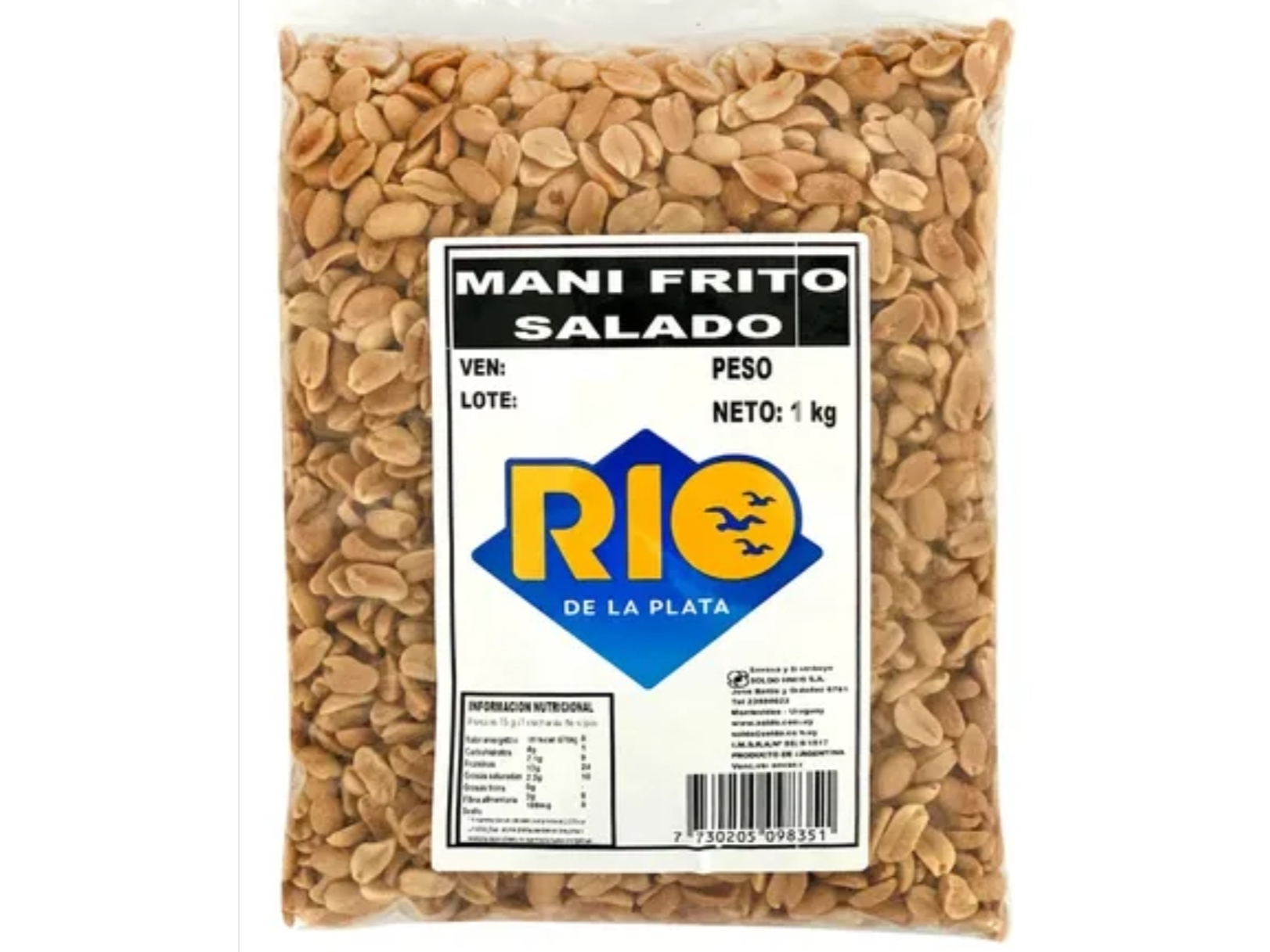 MANÍ FRITO REPELADO CON SAL Rio de la Plata