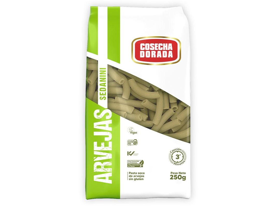 SEDANINI DE ARVEJAS Sin Gluten Cosecha Dorada 250 gramos