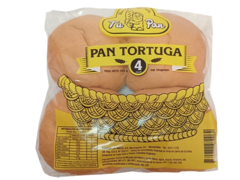 PAN TORTUGA 4 UNIDADES 240 gramos