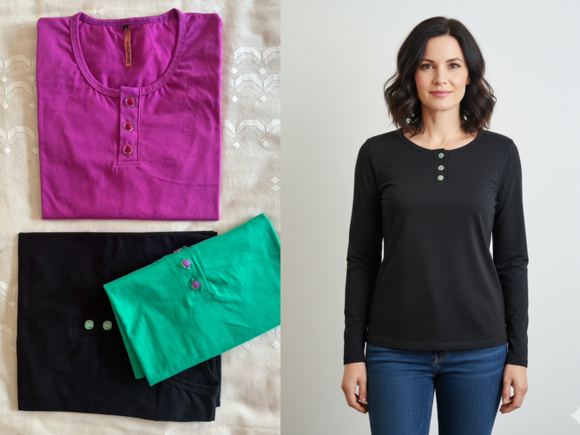 Camiseta con botoncitos