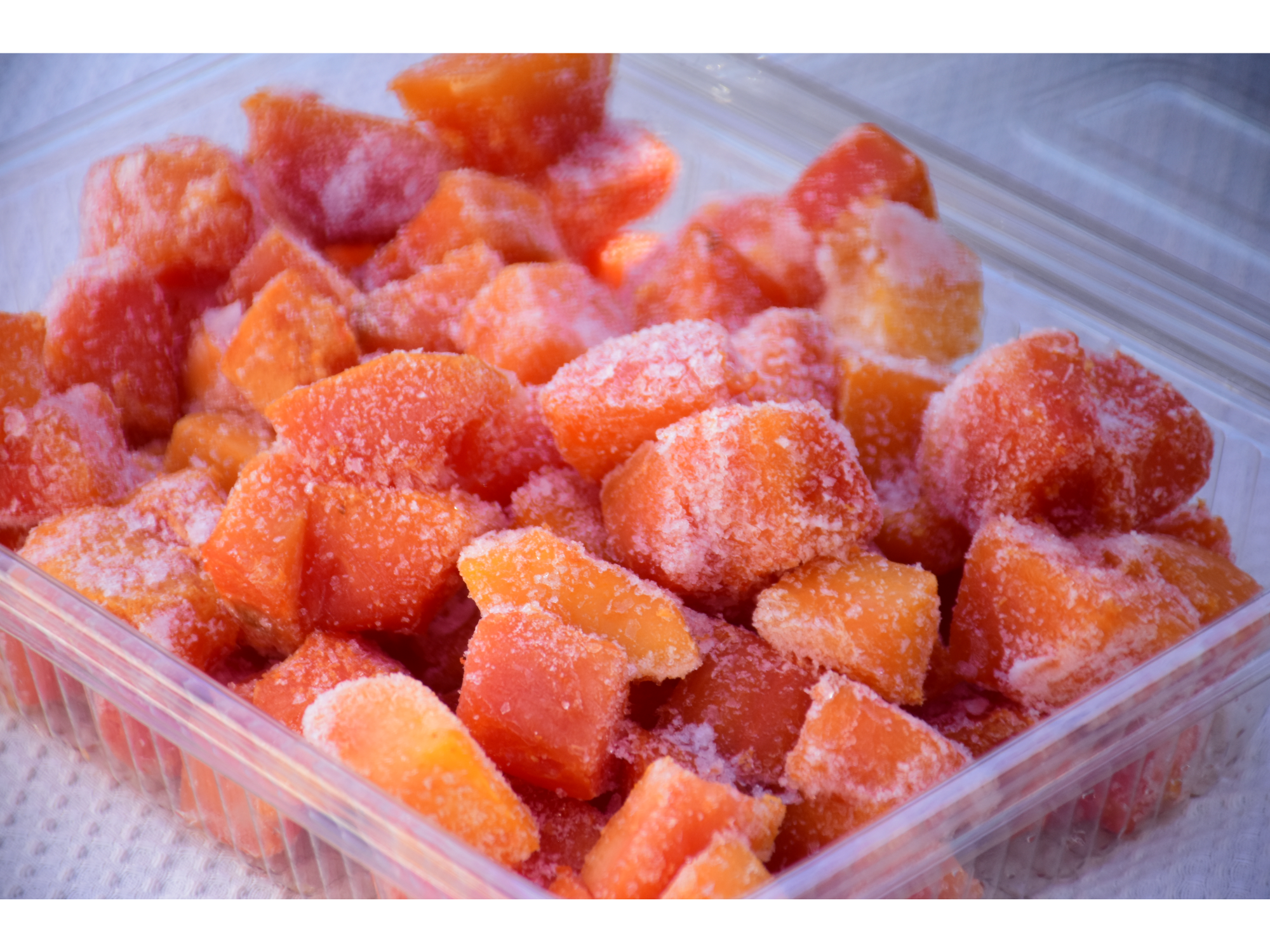 Papaya en cubos