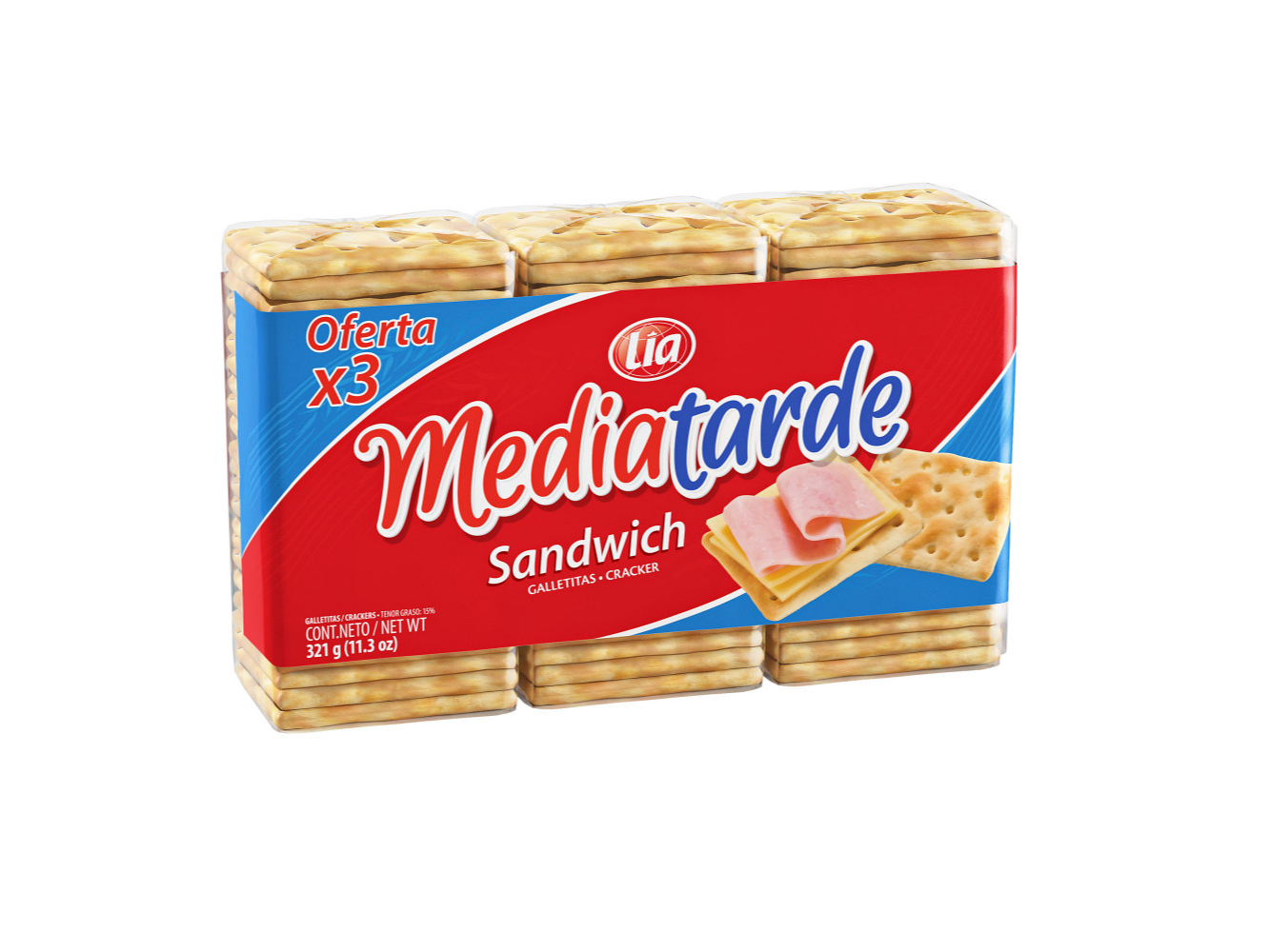 MEDIATARDE TRIPACK SANDWICH 16 X 321GRS X16.00