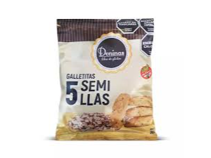 DONINAS 5  SEMILLAS: (CHIA, LINO, SÉSAMO, GIRASOL Y MANI SABOR VAINILLA)