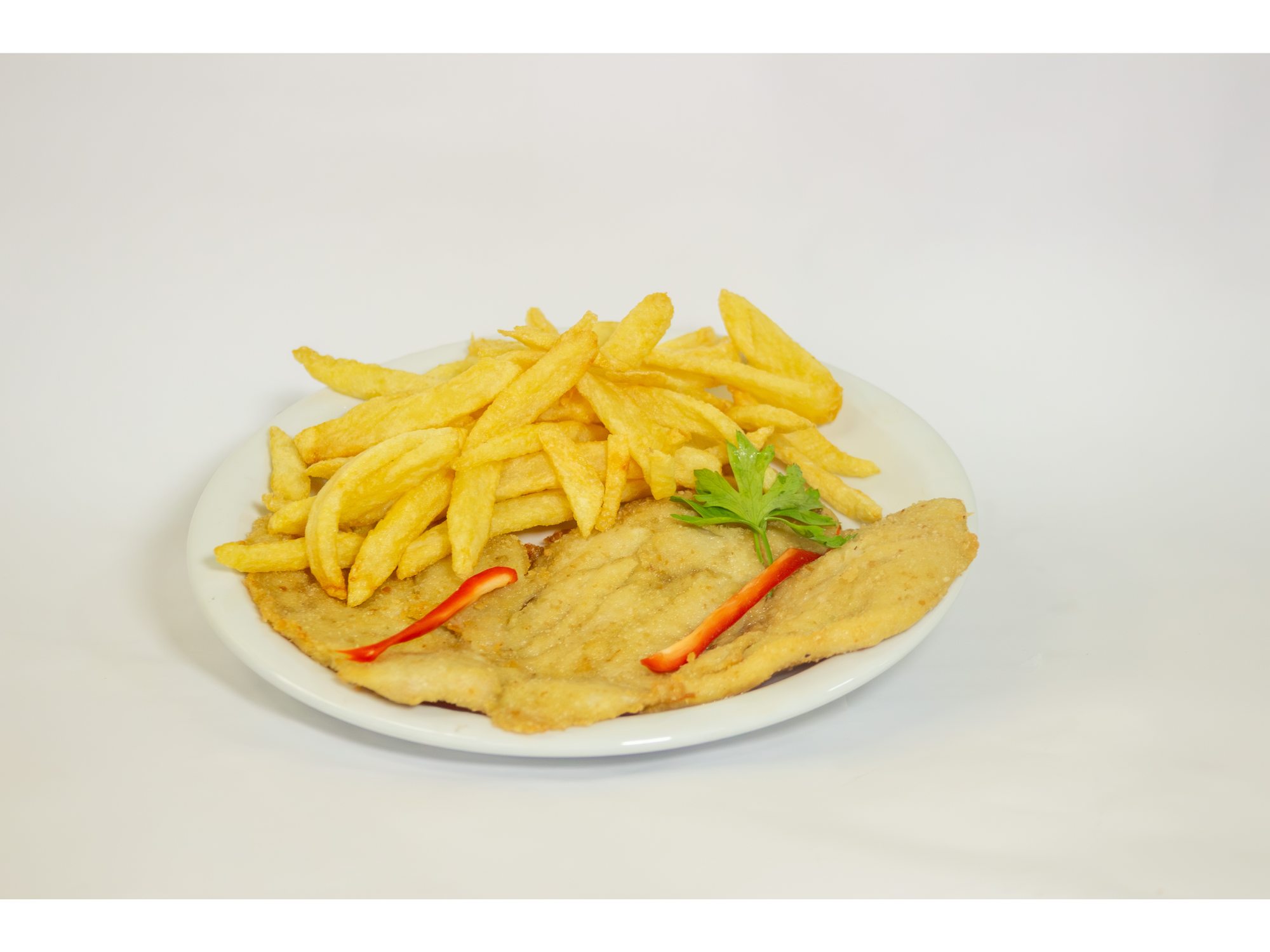 Mila de pollo con guarnicion