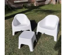 MESA / BANQUETA GARDEN LIFE CUADRADA BLANCA