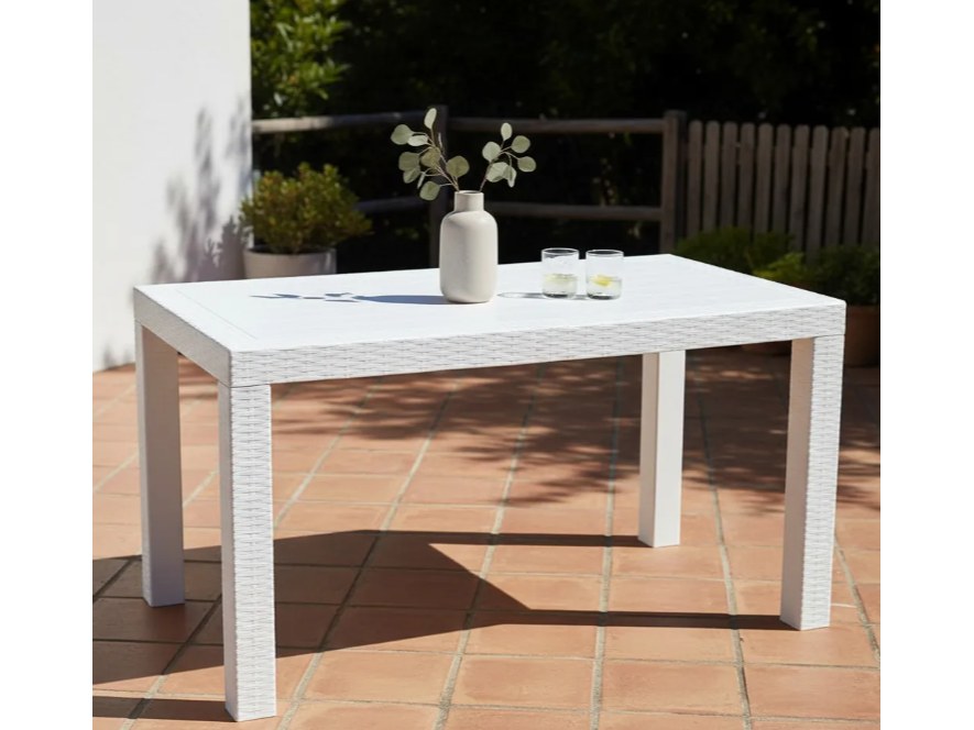 MESA SIMIL RATTAN 1.40 BLANCA