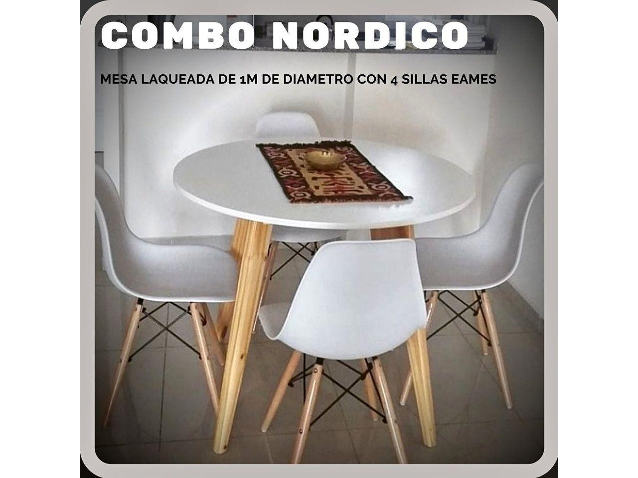 MESA REDONDA 1.00 Y 4 SILLAS EAMES