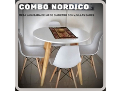 MESA REDONDA 1.00 Y 4 SILLAS EAMES