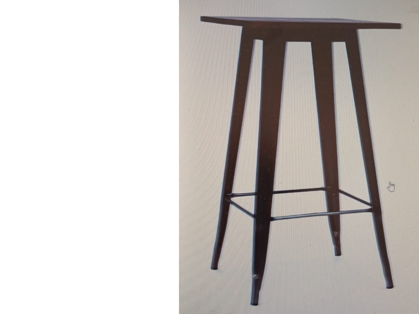 MESA TOLIX 0.70 X 0.70 PATAS METALICAS, TAPA MDF LAQUEADA