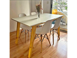 MESA LOLA 1.60 X 0.80 BLANCAS Y NEGRAS