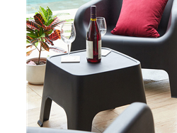 MESA / BANQUETA GARDEN LIFE CUADRADA NEGRA