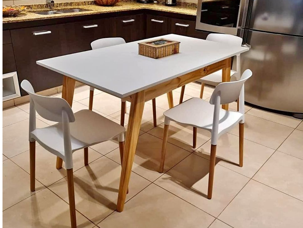 MESA ESCANDINAVA 1.20 Y 4 SILLAS MILAN