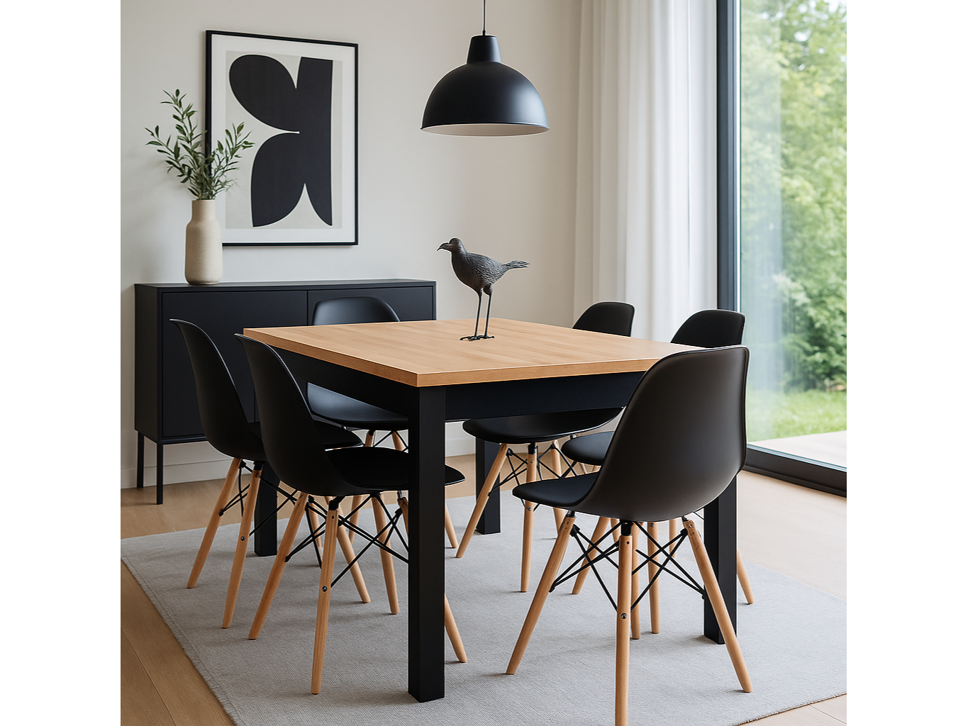 MESA 1.40 Y 6 SILLAS EAMES