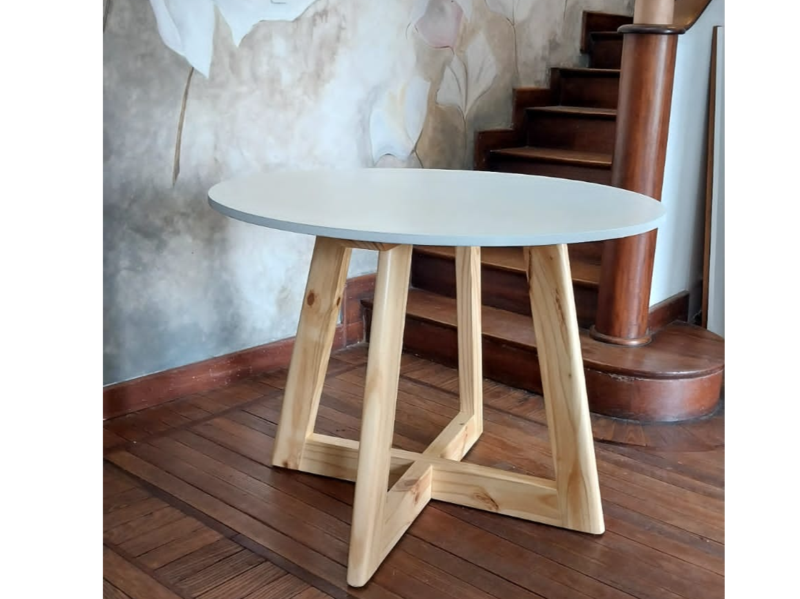 MESA GERVASSONI REDONDA 1.00 BLANCA