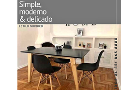 MESA ESCANDINAVA 1.20 Y 4 SILLAS EAMES