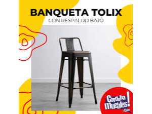 TOLIX NEGRA RESPALDO BAJO