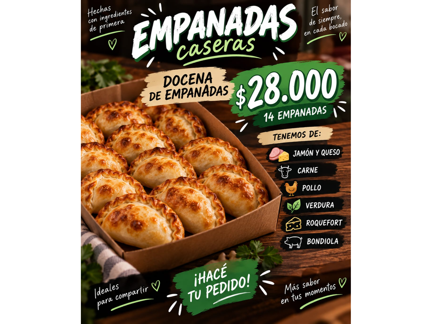 PROMO EMPANADAS a eleccion docena de 14