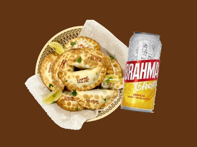 6 Empanadas + Lata de Cerveza