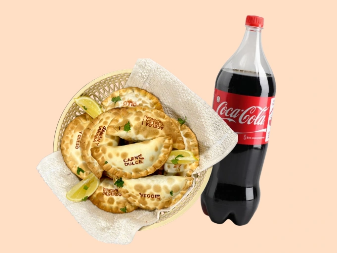 6 empanadas + Gaseosa 1Lt